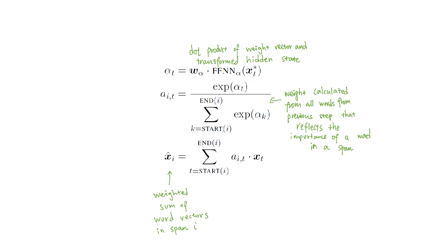 Equations for Weighted Sum of Word Vectors